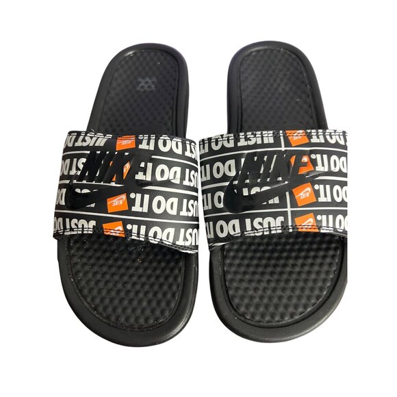 Nike Mens Just Do It Black & White Slide Sandals 631261 016 Size 7 - Picture 2 of 5
